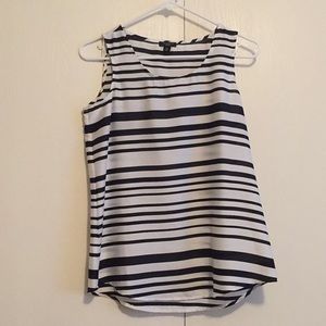 Ann Taylor Black and White striped top